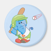 Un béisbol azul del elefante de Lil Imán Para Frigorífico