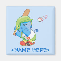 Un béisbol azul del elefante de Lil Iman De Frigorífico