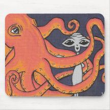 Un cojín de ratón del amigo del pulpo alfombrilla de ratones