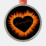 Un corazón ardiente del fuego de la cosa adornos