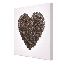 Un corazón hecho de los granos de café impresiones de lienzo