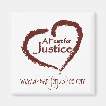 Un corazón para el imán de la justicia (blanco)