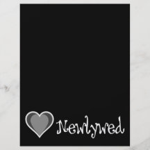 Un corazón - recién casado - negro y blanco tarjeta publicitaria