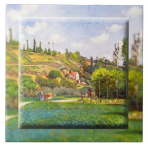Un Cowherd en la ruta de Chou, Pontoise (1874) Azulejos Cerámicos