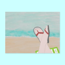 Un día en la postal de la playa tarjetas postales
