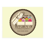 Un docena postales de la receta de Macarons del fr