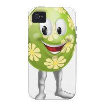 Un ejemplo de un huevo de Pascua feliz del dibujo  Vibe iPhone 4 Carcasas
