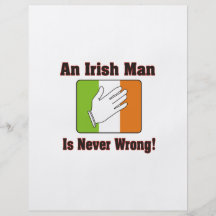 Un hombre irlandés nunca es incorrecto tarjeta publicitaria