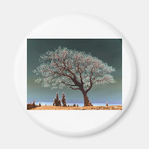 Un lugar espiritual - árbol espiritual iman de frigorífico