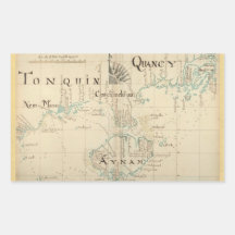 Un mapa auténtico de 1690 piratas etiqueta