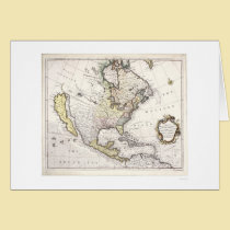 Un mapa de Norteamérica tarjetas