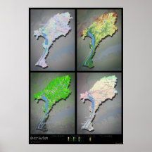 Un mapa más bajo de la línea divisoria de las agua impresiones