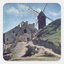 Un molino de viento en Montmartre, 1840-45 Colcomanias Cuadradass
