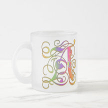 Un monograma "arco iris gótico" asalta las tazas y