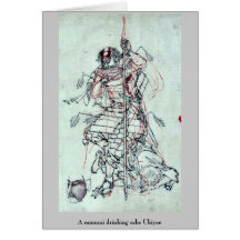 Un motivo de consumición Ukiyoe del samurai Felicitaciones
