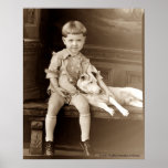 Un muchacho y su perro impresiones