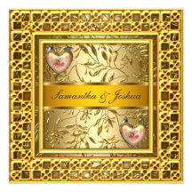 Un oro elegante popular de la invitación del boda