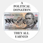 UN PEGATINA DE LA DONACIÓN POLÍTICA