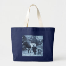 Un pequeño niño los llevará Cyanotype - vintage Bolsa De Mano