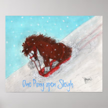 Un poster abierto del navidad del trineo del potro