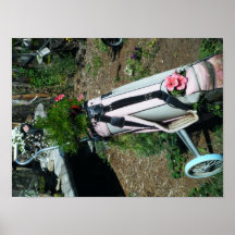 Un poster de la flor del carro de golf