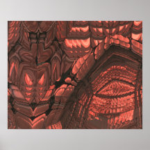 Un poster más rojo del fractal de la pesadilla