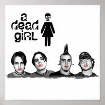 un poster muerto de la banda del chica