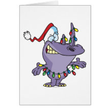 un rinoceronte lindo tonto de santa del navidad felicitaciones