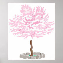 Un solo árbol de la flor de cerezo posters