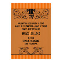 Un susto formal Invitation-2orange Invitaciones Personalizada