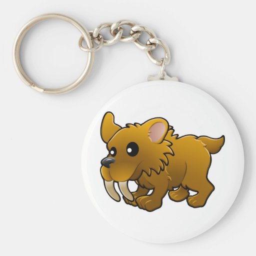 Un tigre amistoso lindo del diente del sable llavero personalizado