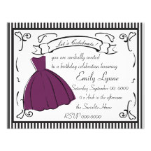 Un vestido bosquejado invitacion personalizada