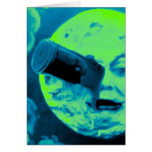 Un viaje a la luna (aguamarina Sci retro marino Fi Felicitacion