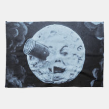 Un viaje a la luna (luna azul también) toalla de mano