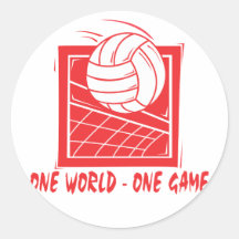 Un voleibol del juego del mundo uno pegatinas redondas