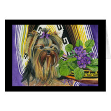 Un Yorkie nombrado Violet Tarjetas