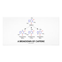 Una avería del cafeína (moléculas químicas) tarjeta fotografica  