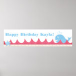 Una ballena de una bandera del cumpleaños poster