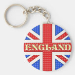 Una bandera texturizada de Union Jack con la CA es Llaveros Personalizados