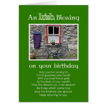 Una bendición irlandesa en su cumpleaños tarjeton