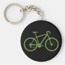 una bicicleta verde llaveros