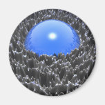 Una bola azul brillante imán