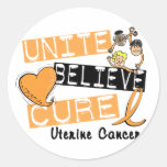 UNA CREEN al cáncer uterino de la CURACIÓN Pegatina Redonda
