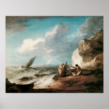 Una escena costera rocosa poster