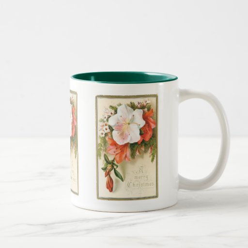 Una flor de las Felices Navidad Tazas De Café