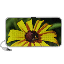 Una flor Negro-Observada amarillo brillante de Sus Mini Altavoces