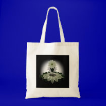 Una flor verde en fondo negro bolsas