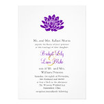 Una invitación del boda de la flor de Lotus (púrpu