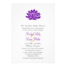 Una invitación del boda de la flor de Lotus (púrpu