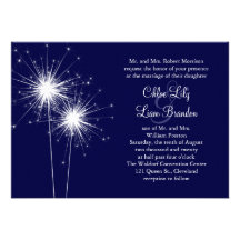 Una invitación del boda del Sparkler en azul